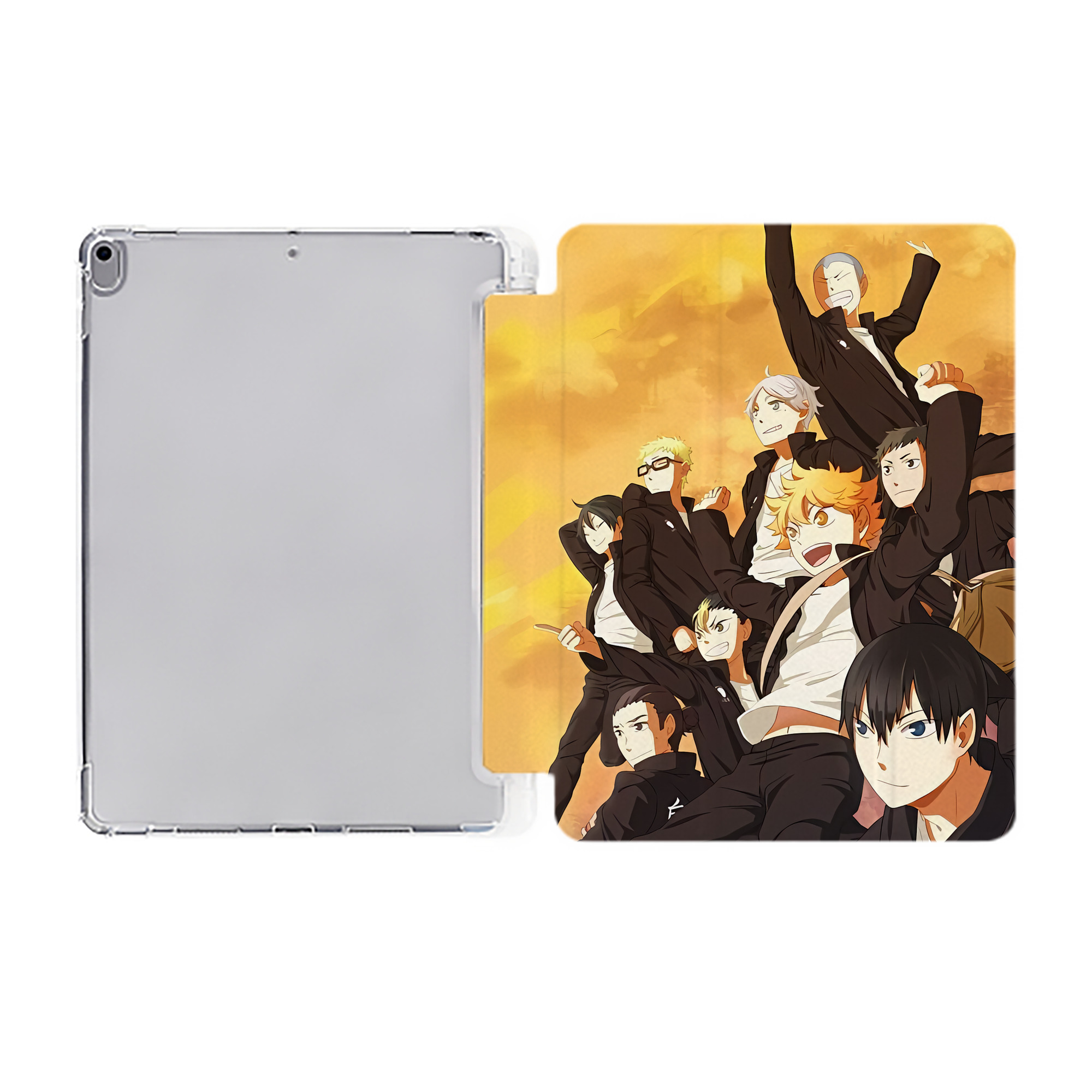 （画像用） ハイキュー!! Haikyu!! IPad ケース ペン収納付き 三つ折りスタンド PUレザー×シリコン 対応機種9.5/10.5/10.9インチ